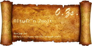 Oltyán Zsolt névjegykártya